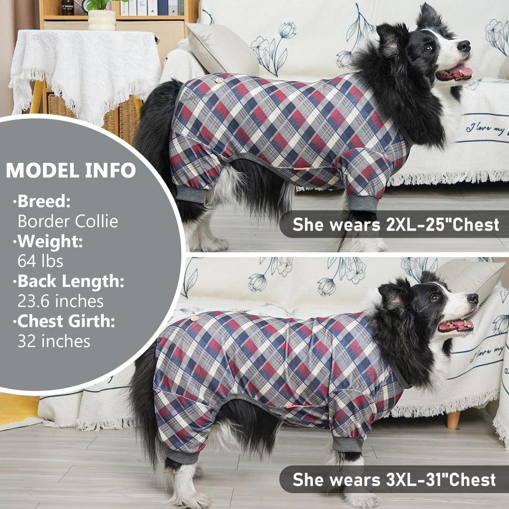 KYEESE dog pajamas plaid grey care instructions highlight washability