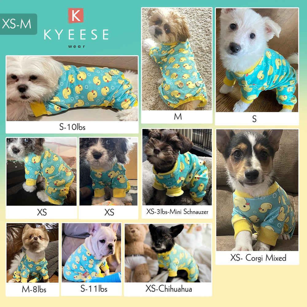 KYEESE dog pajamas stretchy material gives flexible, comfortable fit.