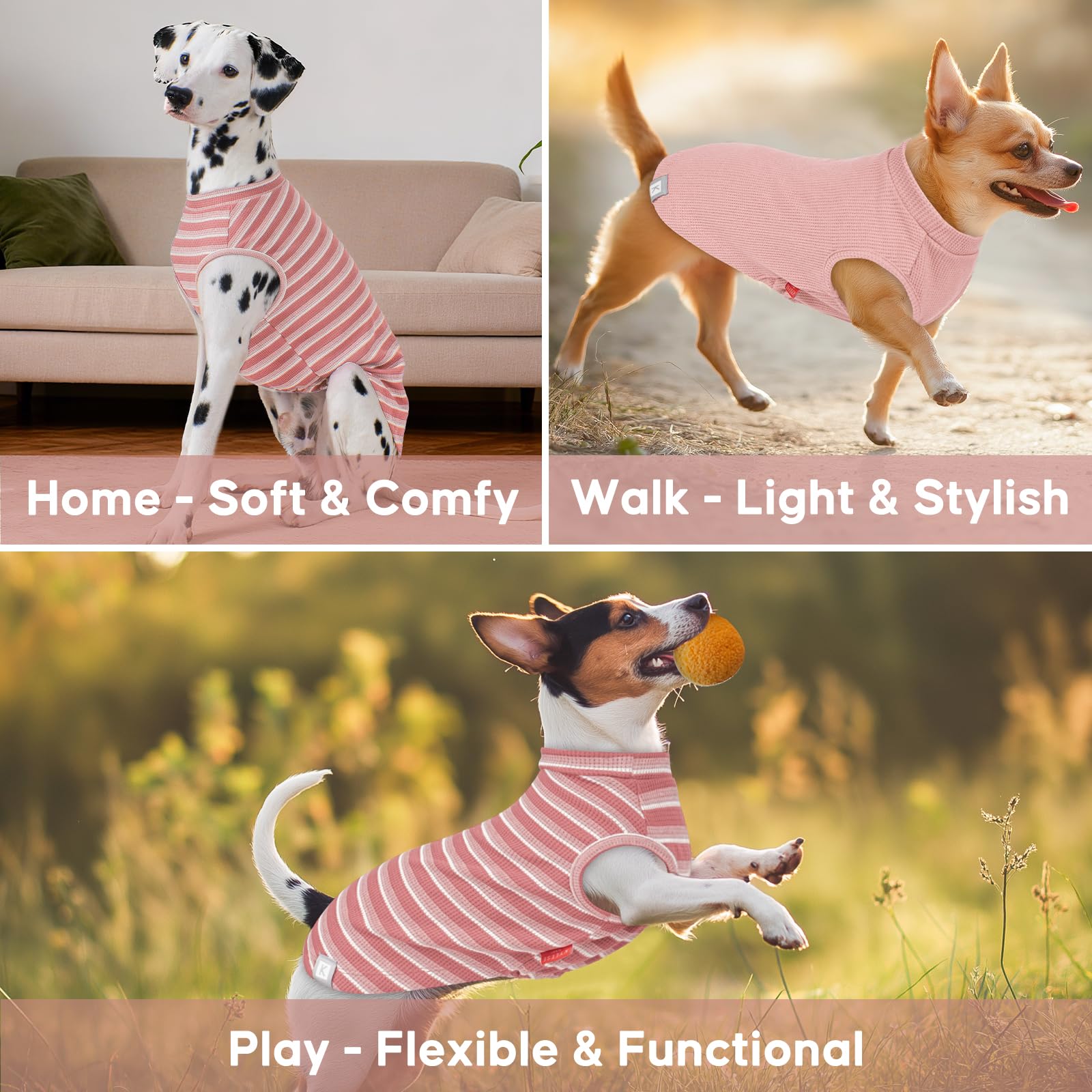 KYEESE dog shirt flat lay demonstrates easy-care washing.