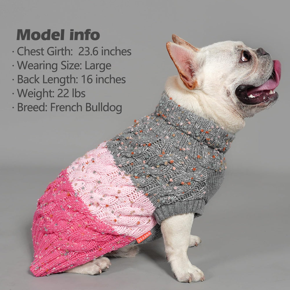 Kyeeese pink color-block sweater folded flat showcases fabric and color.