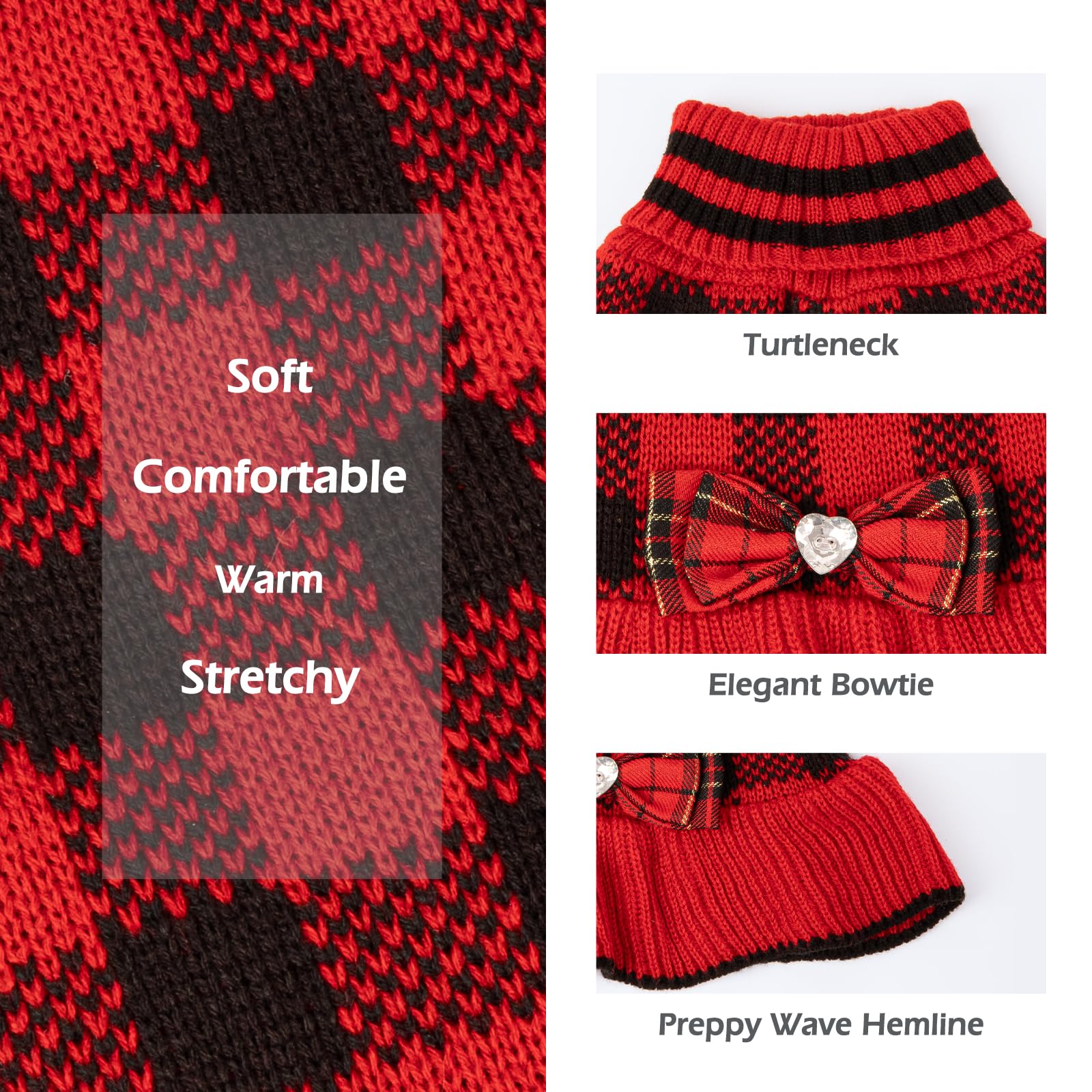KYEESE dog-sweater-durable-fabric-washable proves machine-wash friendly care.