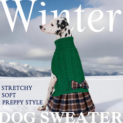 KYEESE dog sweater green XXL turtleneck close-up emphasizes warmth and soft-touch acrylic.