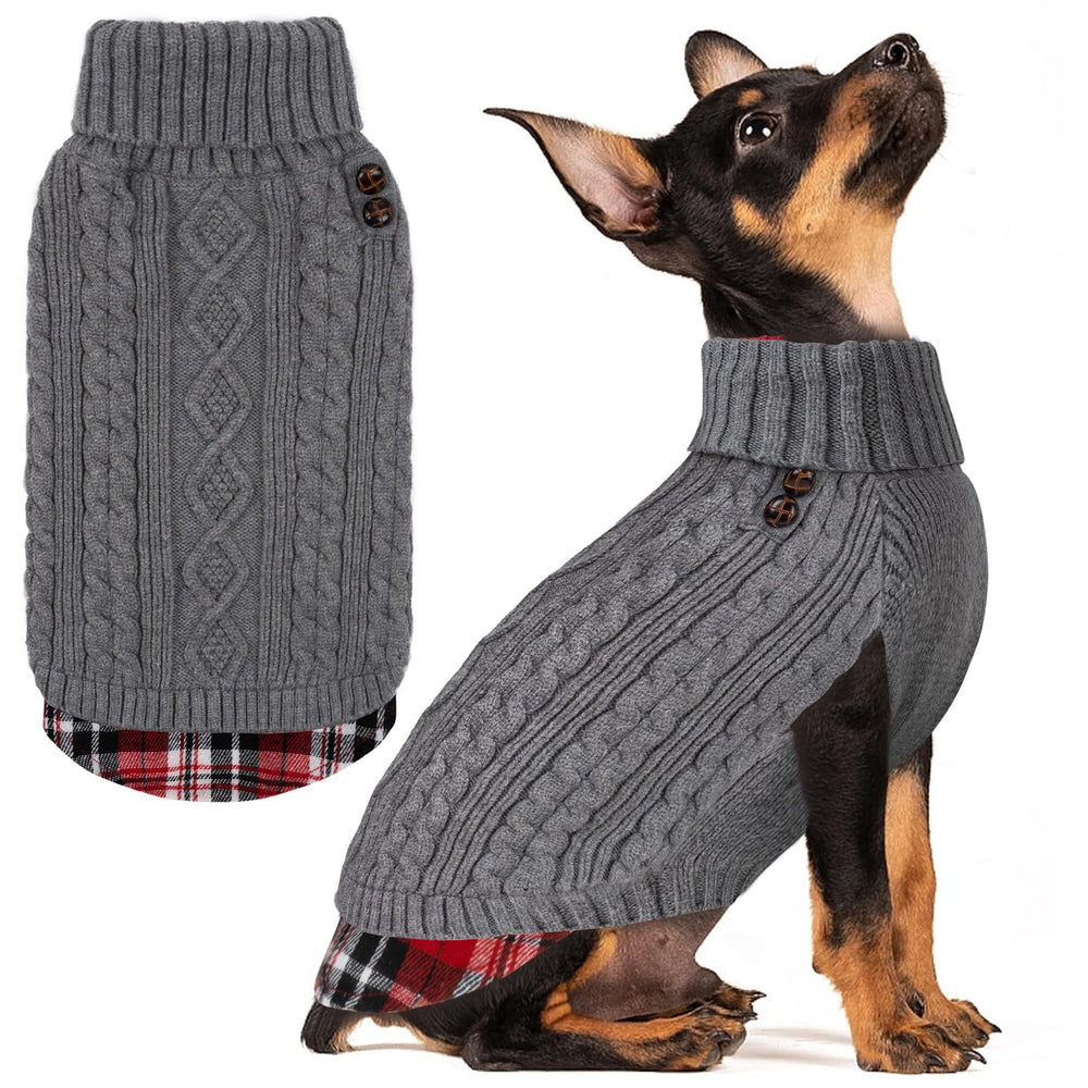 KYEESE dog sweater pullover front view highlighting cozy warmth for small dogs.