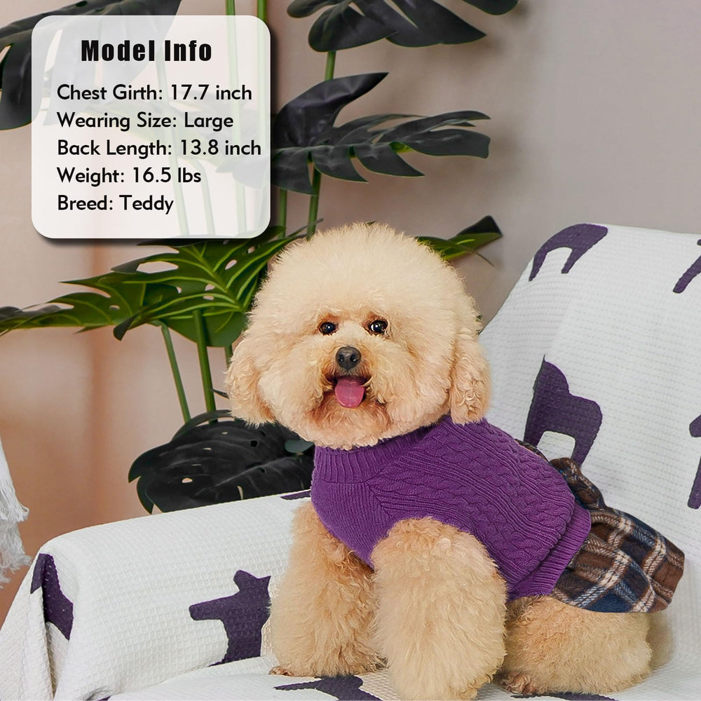 KYEESE Dog Sweater Purple Medium Durable-fabric designed to last