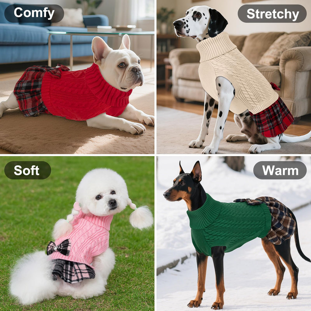 KYEESE Dog Sweater Purple Medium Turtleneck emphasizes warmth