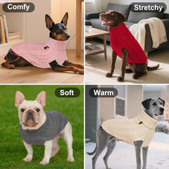 Kyeeese dog sweater stretchy knit fabric supports easy on-off