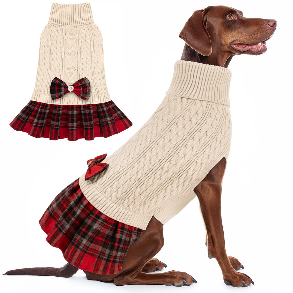 KYEESE dog sweater with turtleneck and soft yarn keeps pets warm