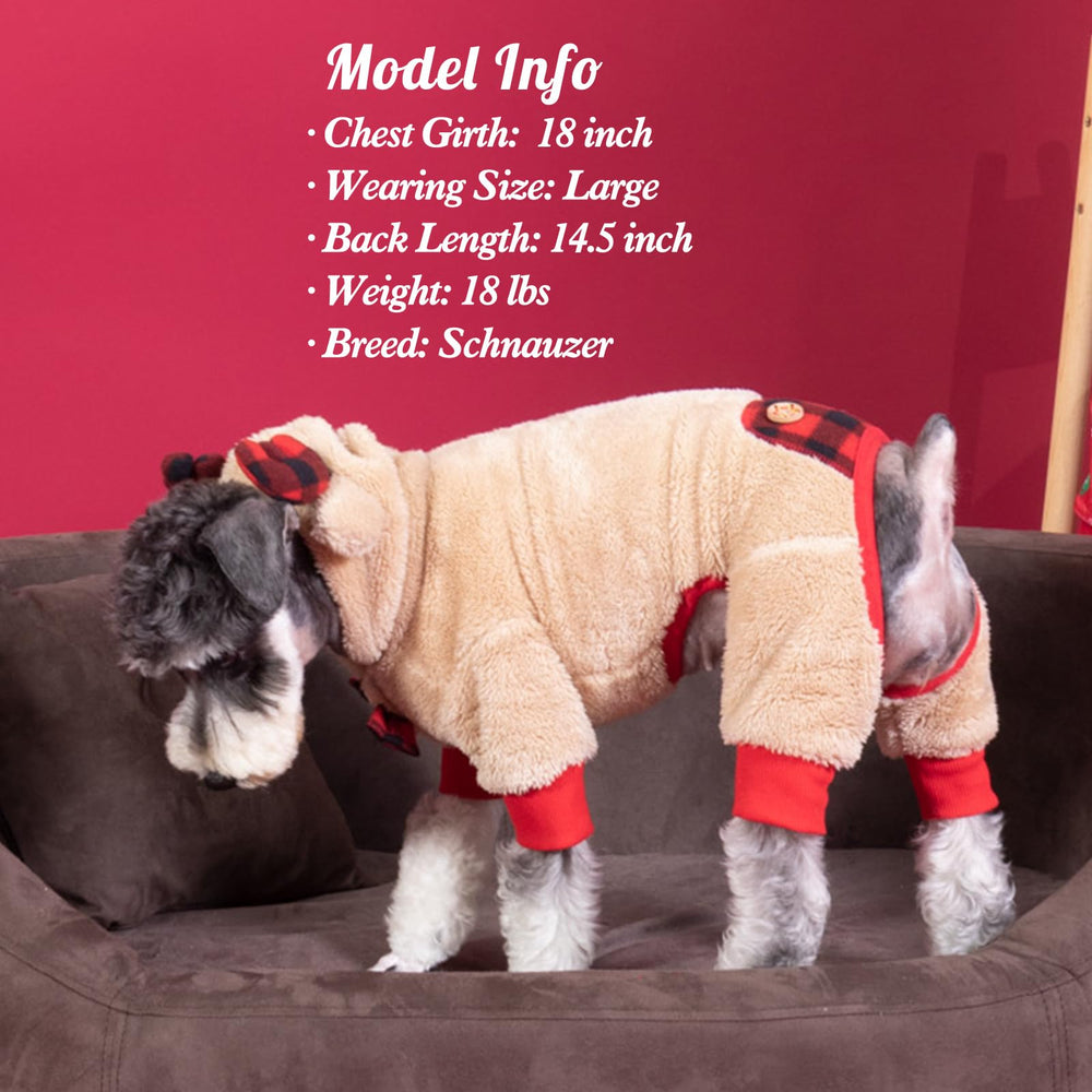 KYEESE red buffalo-check pajamas create festive holiday looks for dogs.
