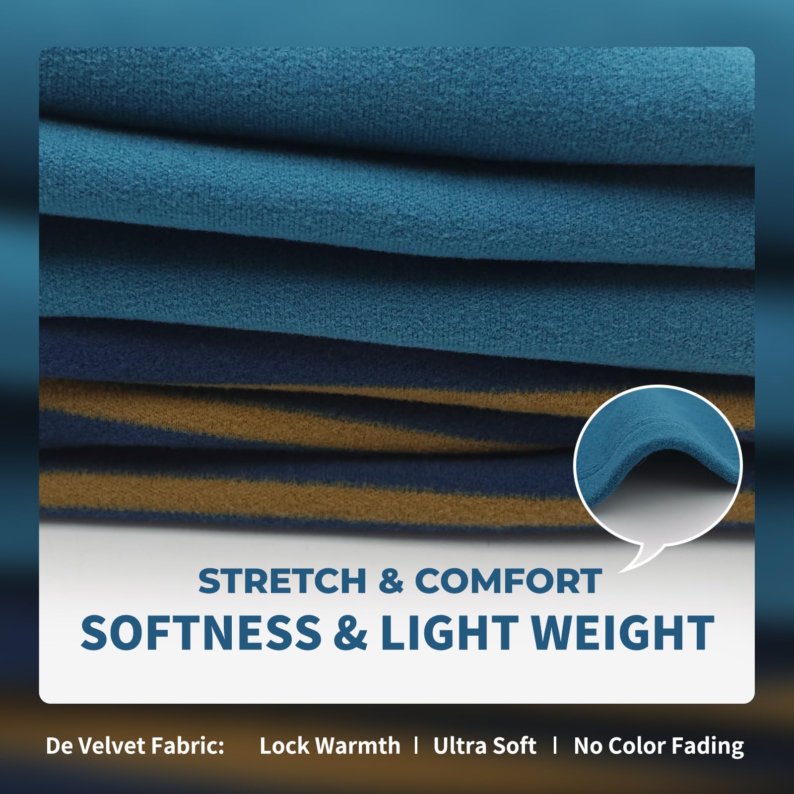 KYEESE soft velvet stretch fabric provides skin-friendly comfort for all-day wear.