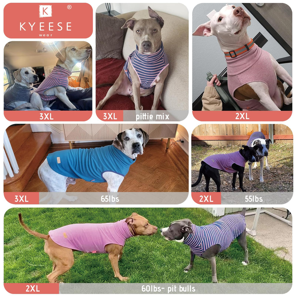 KYEESE solid color and stripe-pattern dog coat styles for easy mix and match.