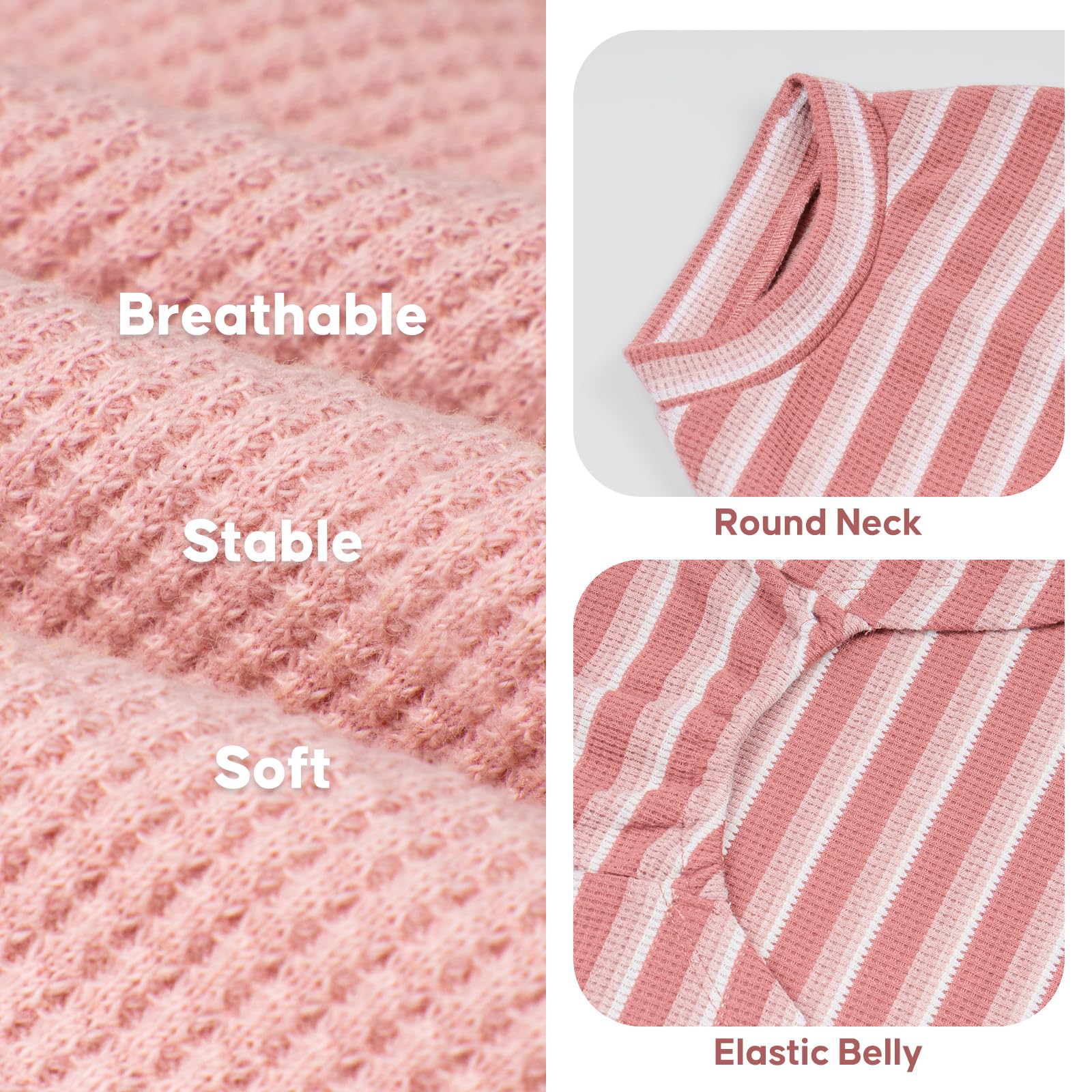 KYEESE waffle closeup texture shows breathable weave for comfortable wear.