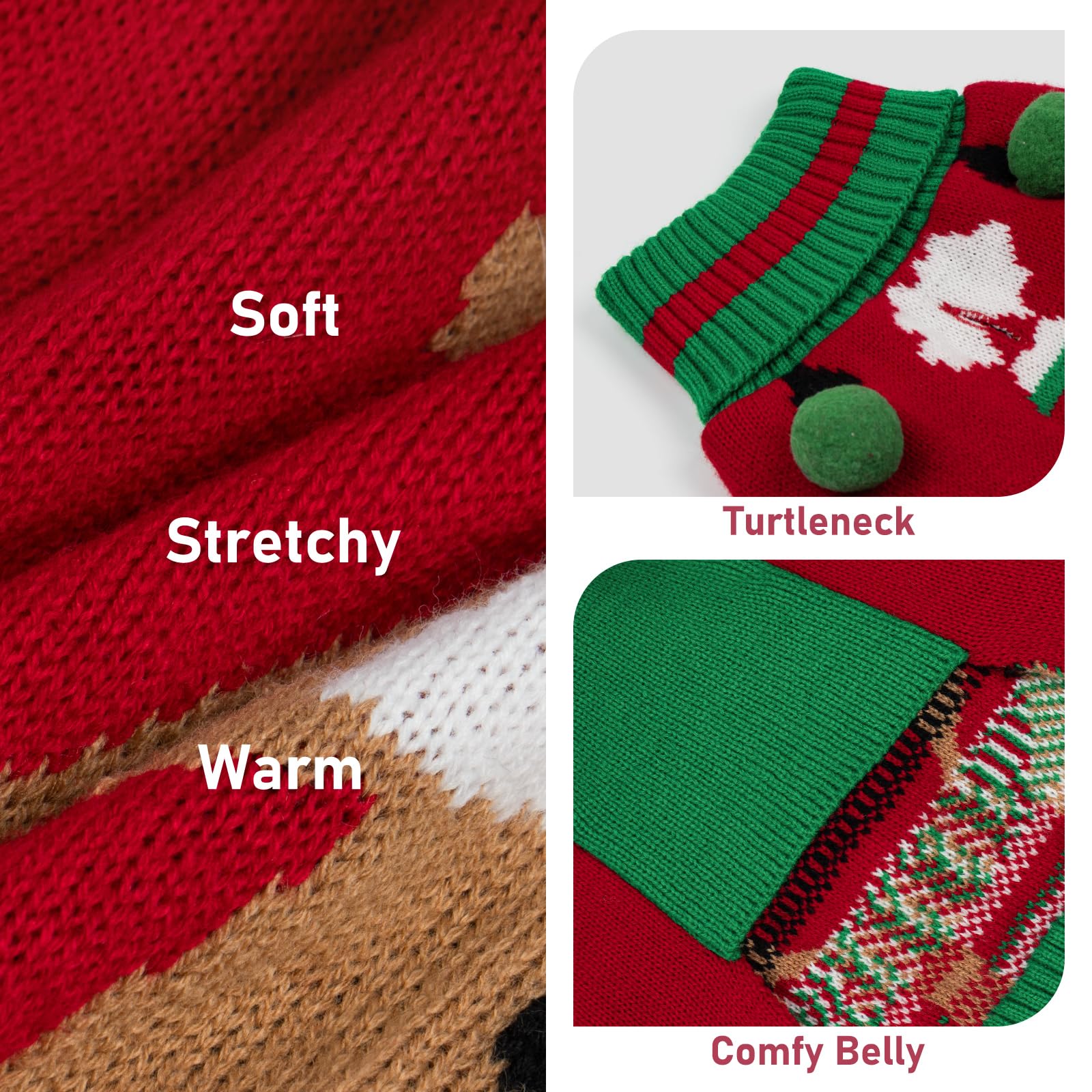 KYEESE warm turtleneck sweater keeps dogs warm indoors and outdoors.
