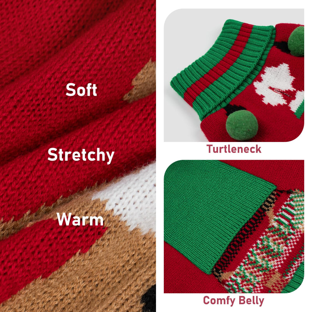 KYEESE warm turtleneck sweater keeps dogs warm indoors and outdoors.