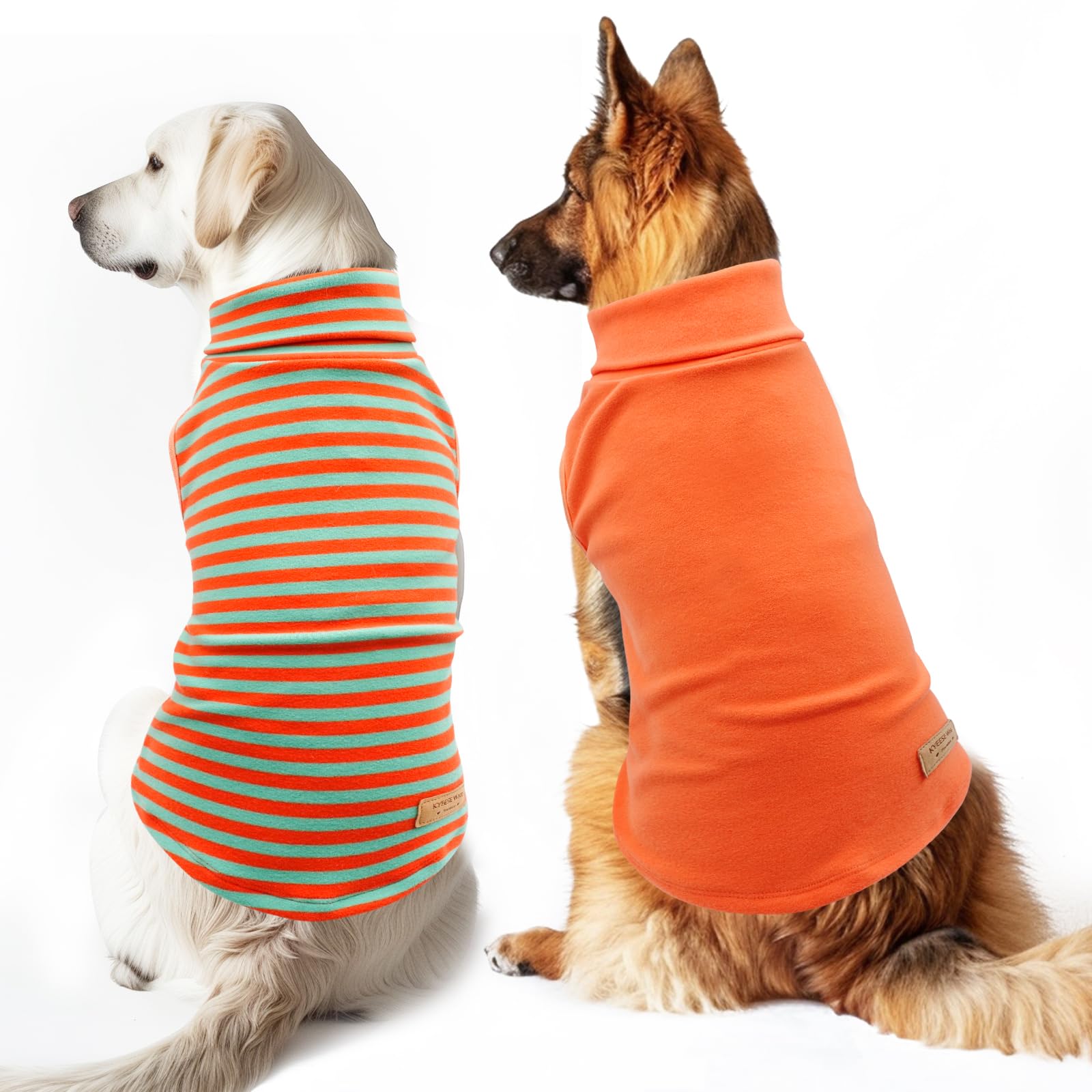 KYEESE 2Pack dog sweater back view shows cozy stretch fit for daily wear