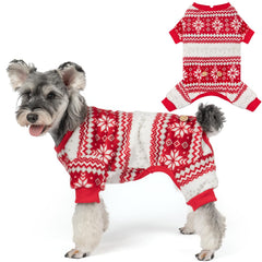 KYEESE dog Christmas pajamas with snowflake pattern for festive warmth