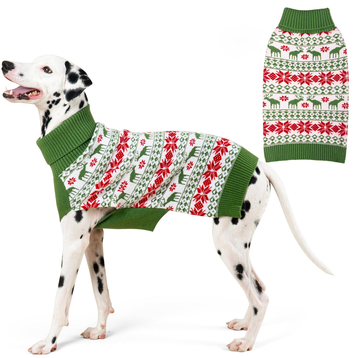 KYEESE dog Christmas sweater back-pattern for festive warmth during winter walks