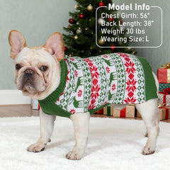 KYEESE dog Christmas sweater green pattern adds seasonal charm