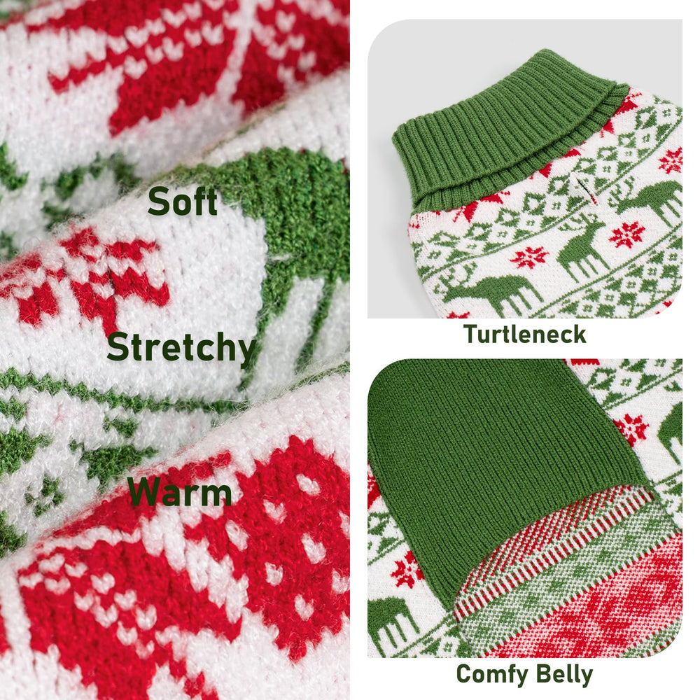 KYEESE dog Christmas sweater leash-hole view enables quick leash attachment
