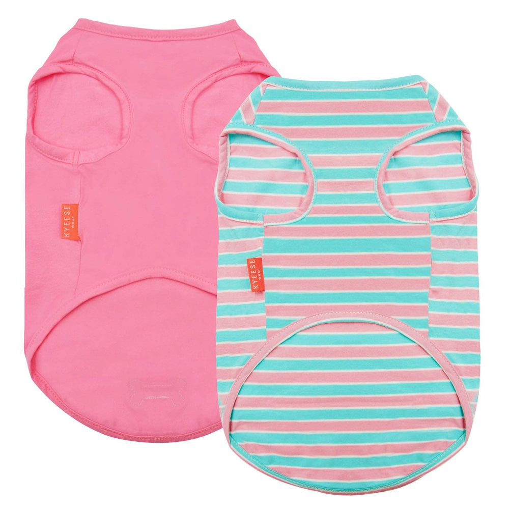 KYEESE dog shirt small street-style pink-striped, fashionable yet practical everyday wear.