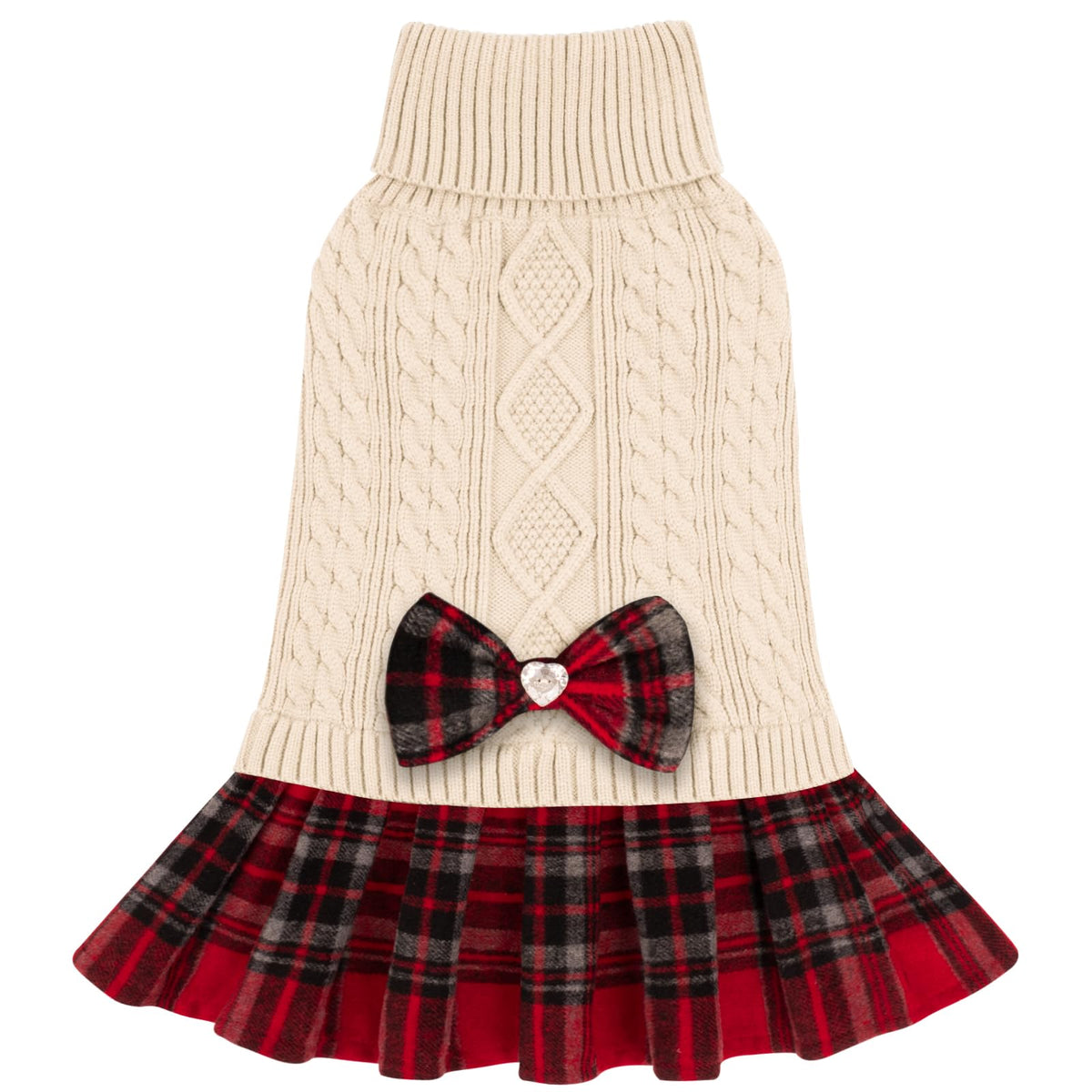 KYEESE dog sweater front view highlights cozy warmth for cold walks.