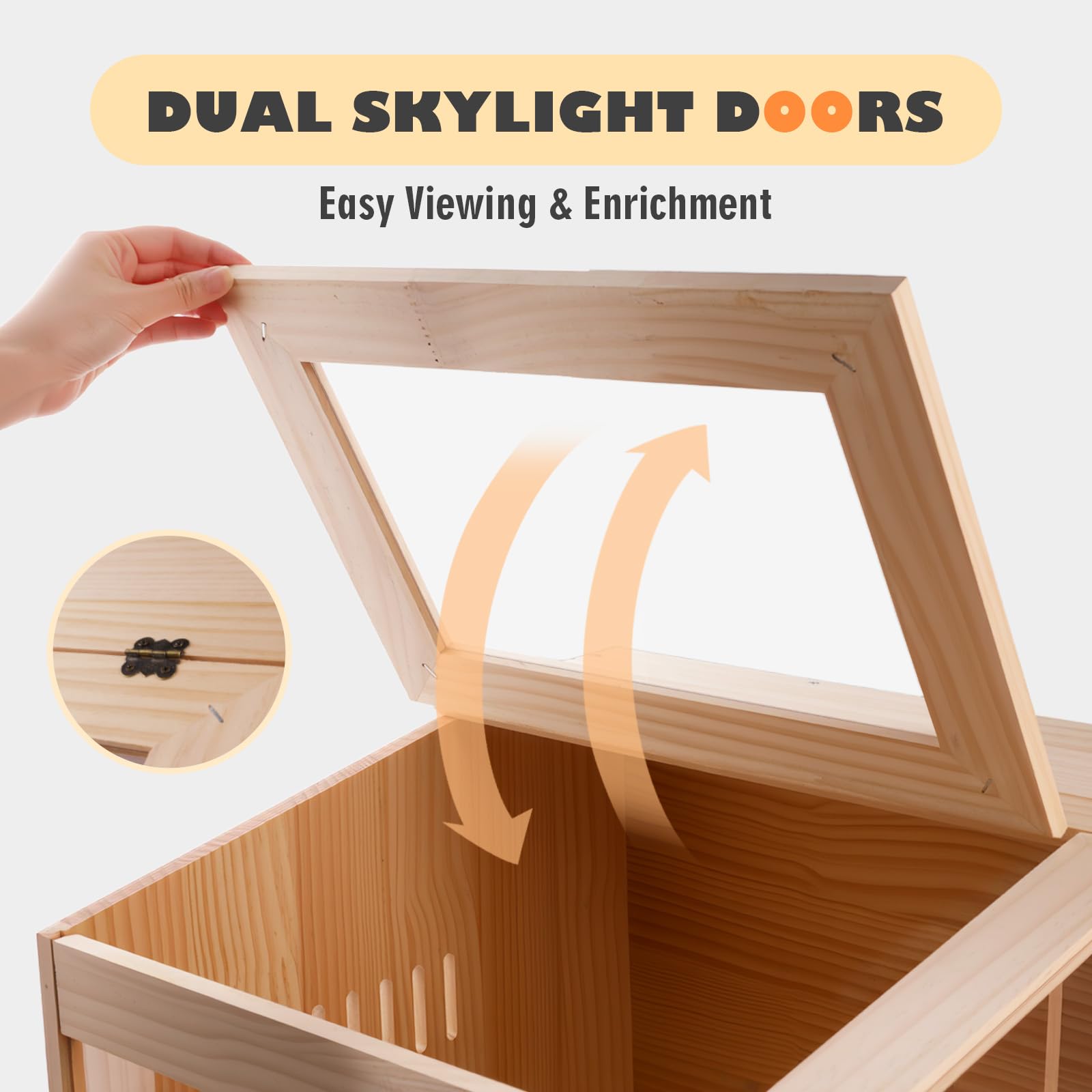 Kyerlish double skylight-doors provide easy access and light