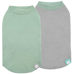 KYEESE 2Pack dog shirts front view shows breathable waffle fabric for cool comfort