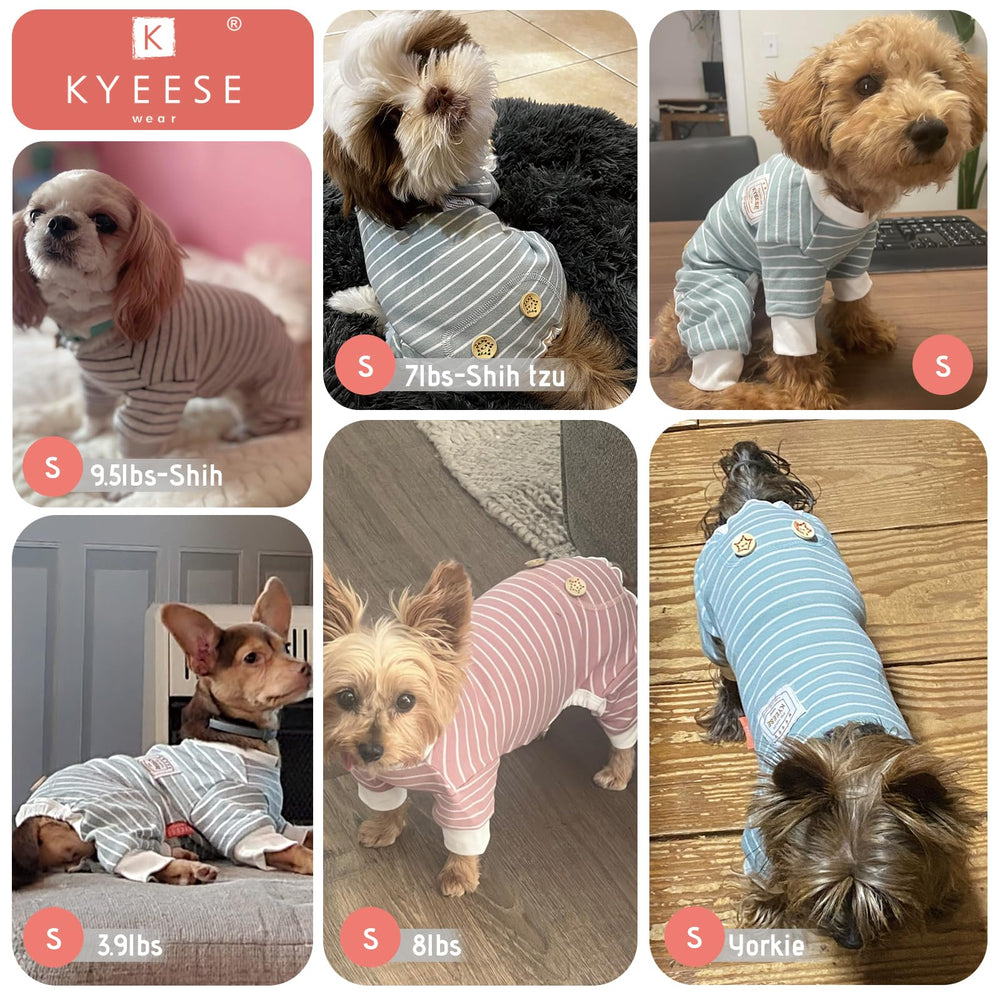 KYEESE dog pajamas small size guide helps find the right fit for comfort