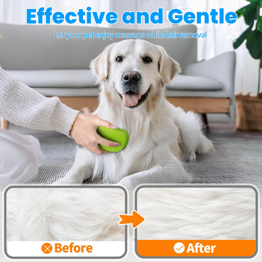 KYHSC dog bath brush deshed mouse-design with 55 brush heads helps remove loose fur.