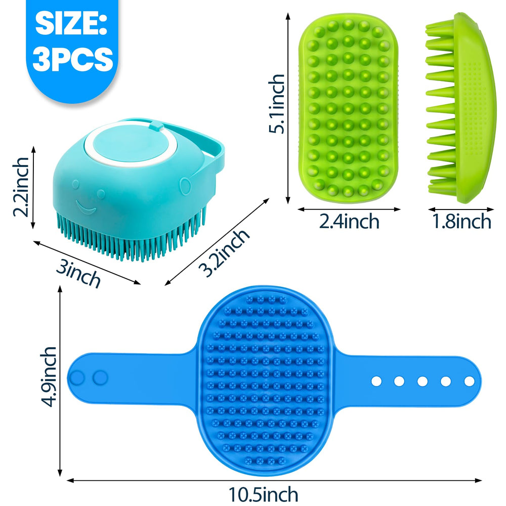 KYHSC dog bath brush grooming bundle offers convenient, complete bathing routine.