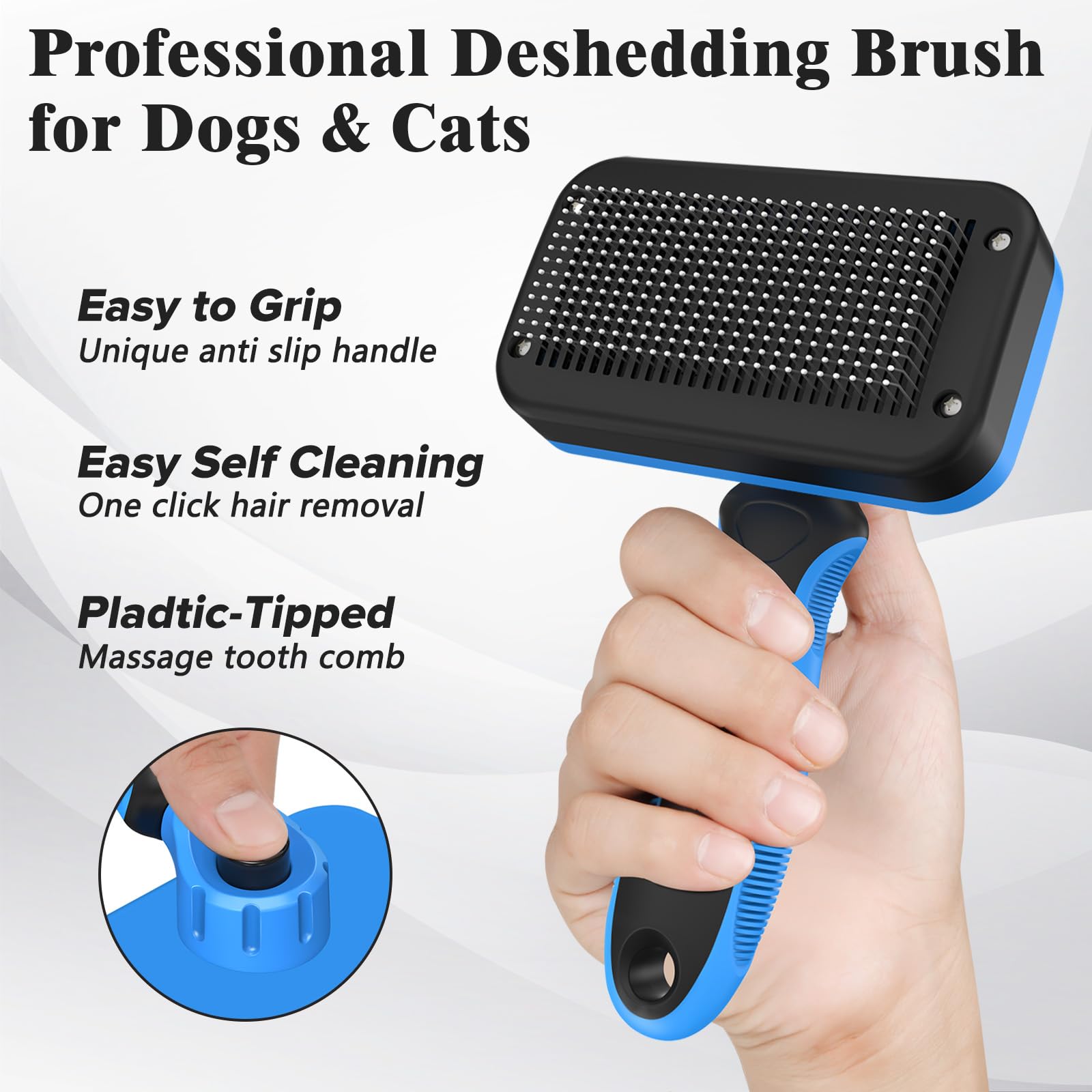 KYHSC slicker brush soft rubber points closeup emphasizing gentle grooming