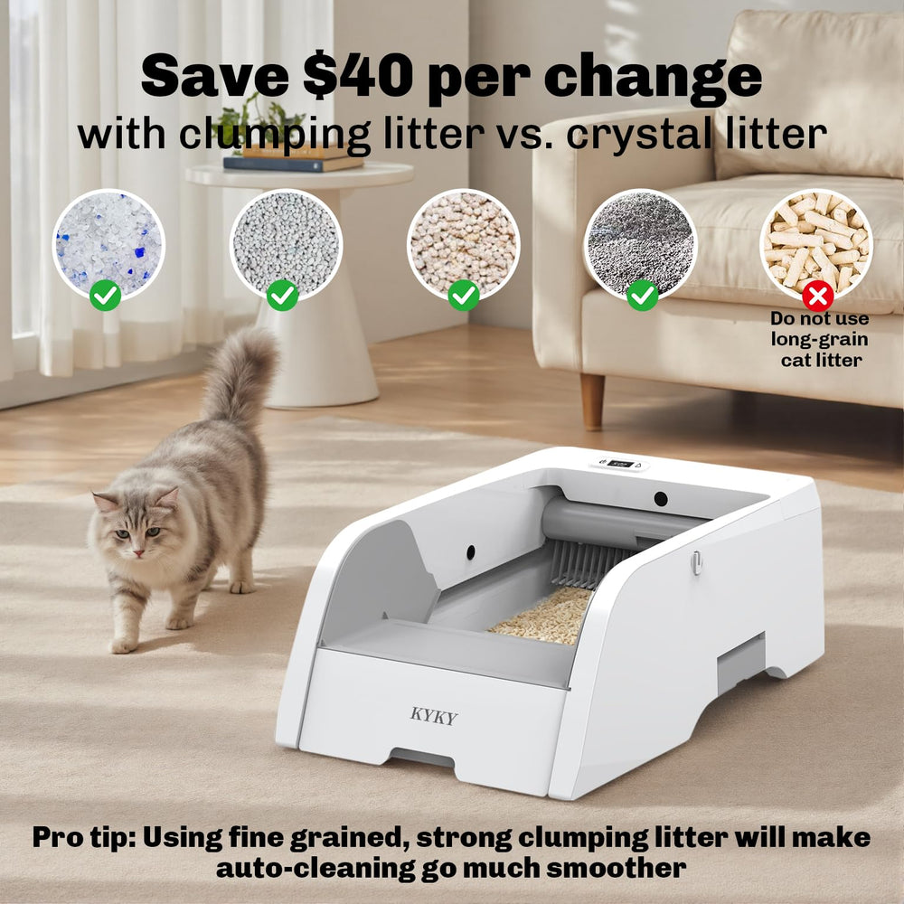 KYKY anti-pinch infrared sensors promote safe, stress-free use for cats.