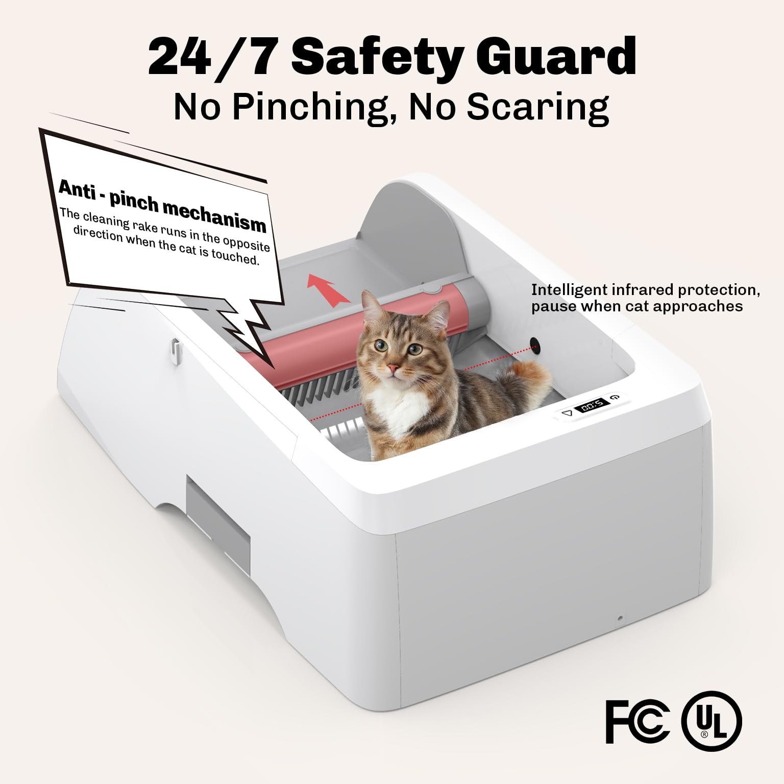 KYKY app-controlled litter box enables one-click cleanup and sleep-time pauses.