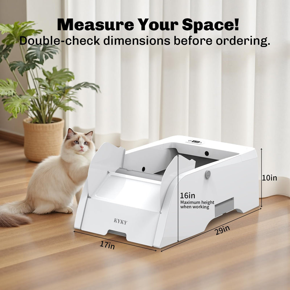KYKY Self-Cleaning Litter Box anti-pinch sensors ensure safer cat interactions