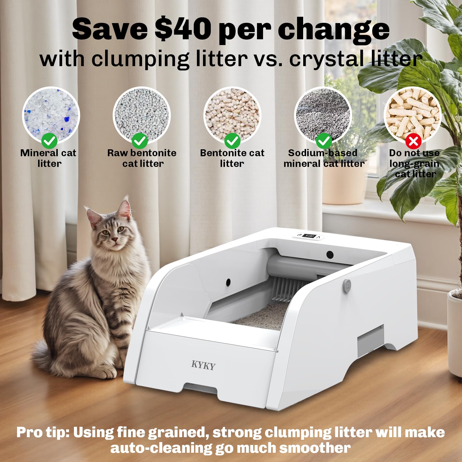 KYKY Self-Cleaning Litter Box easy disassembly for thorough cleaning