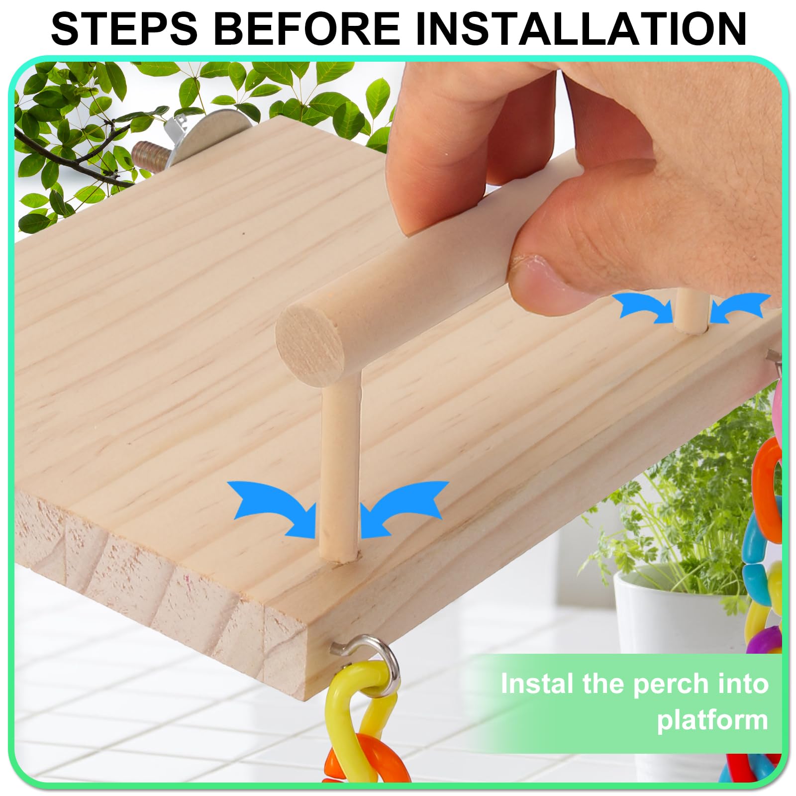 Kyouki bird perch safe design emphasizes smooth edges and durable hardware.