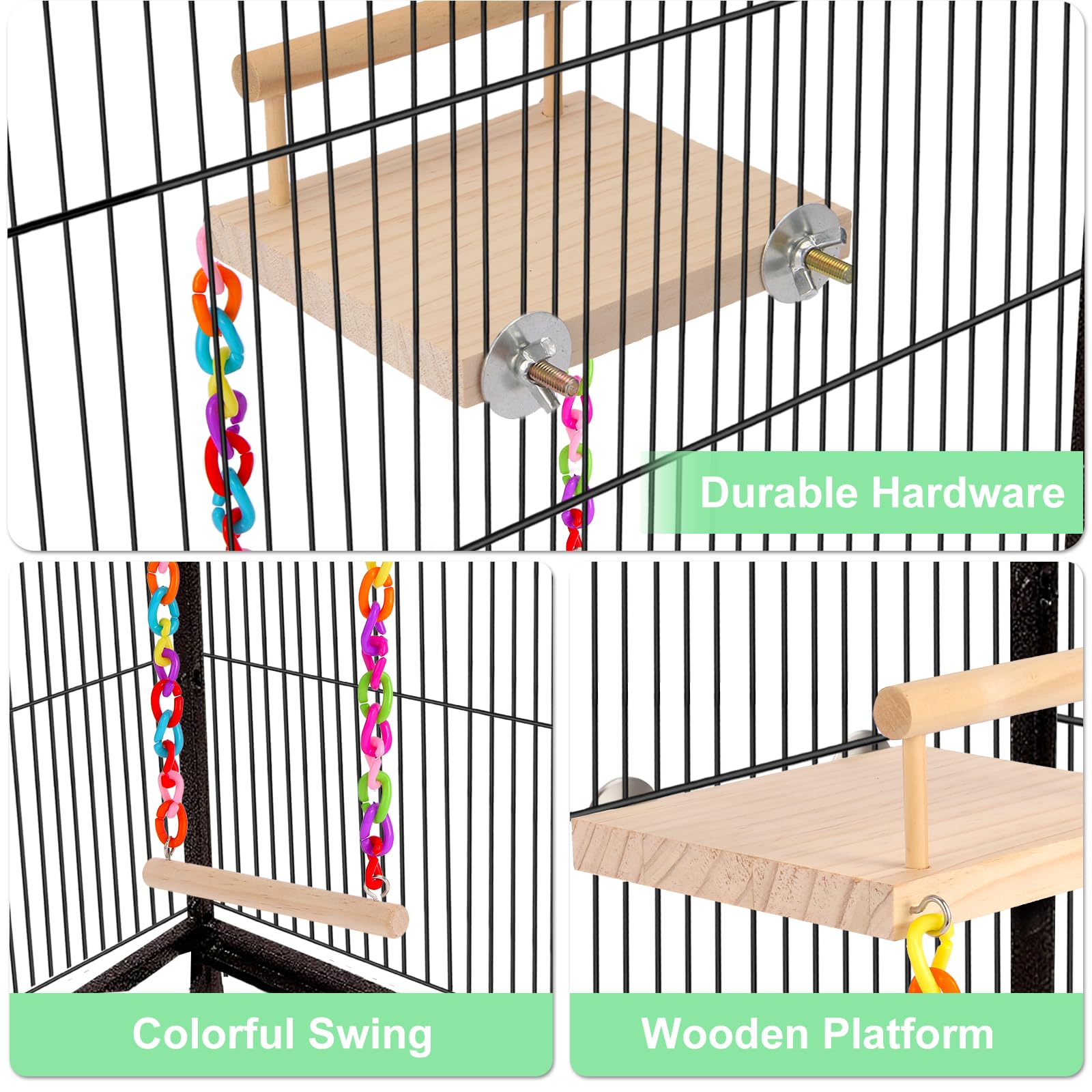 Kyouki bird perch swinging perch captures movement to encourage balance and exploration.