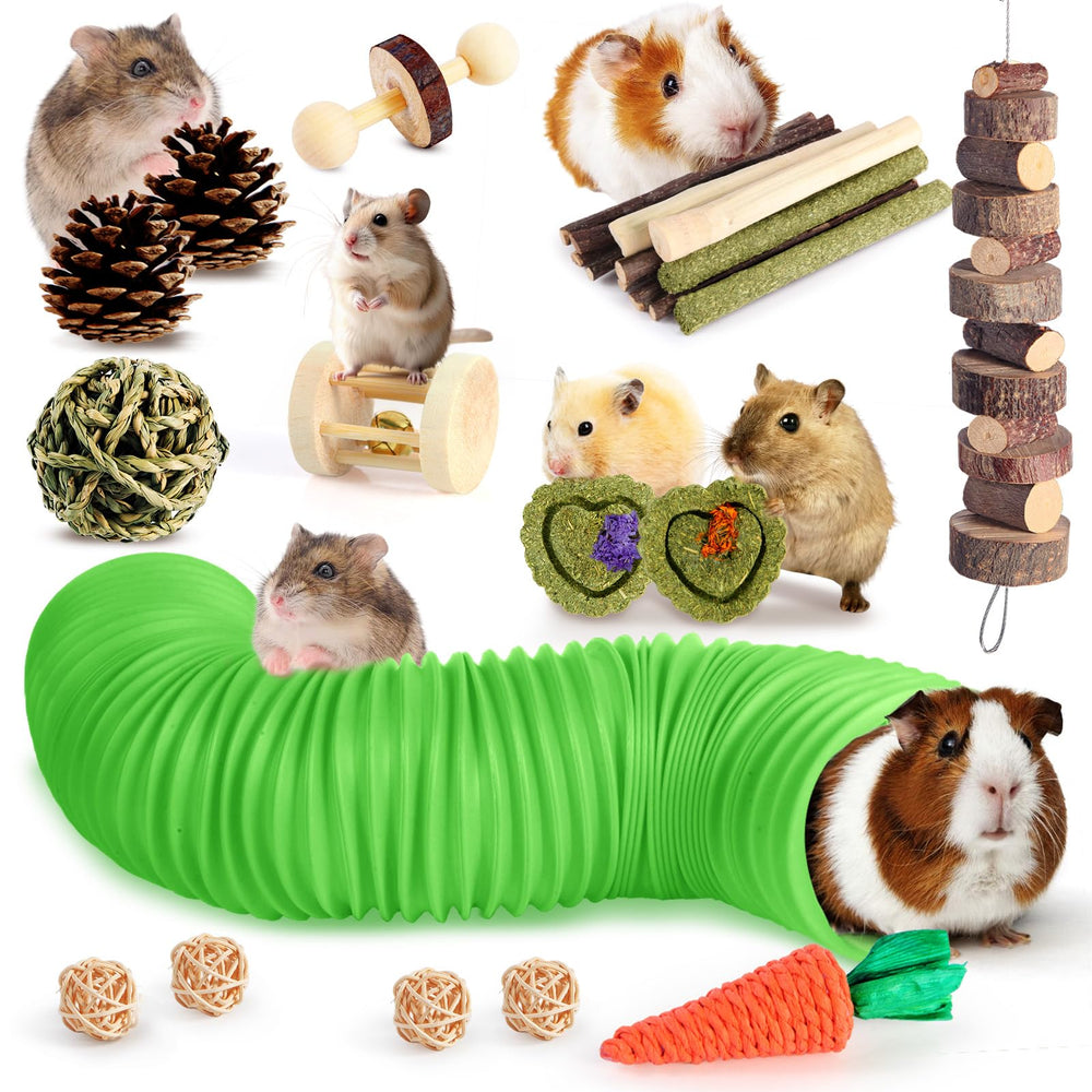 Kyouki hamster toys tunnel image showing a 20-inch stretchable tunnel for play and hide-and-seek stimulation