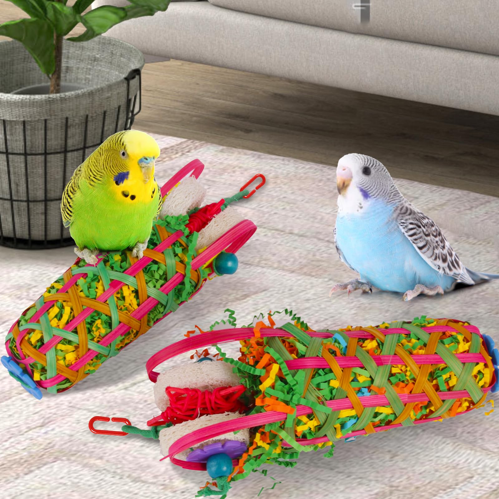 Kyouki Parakeets Toys bright bamboo strands provide colorful enrichment