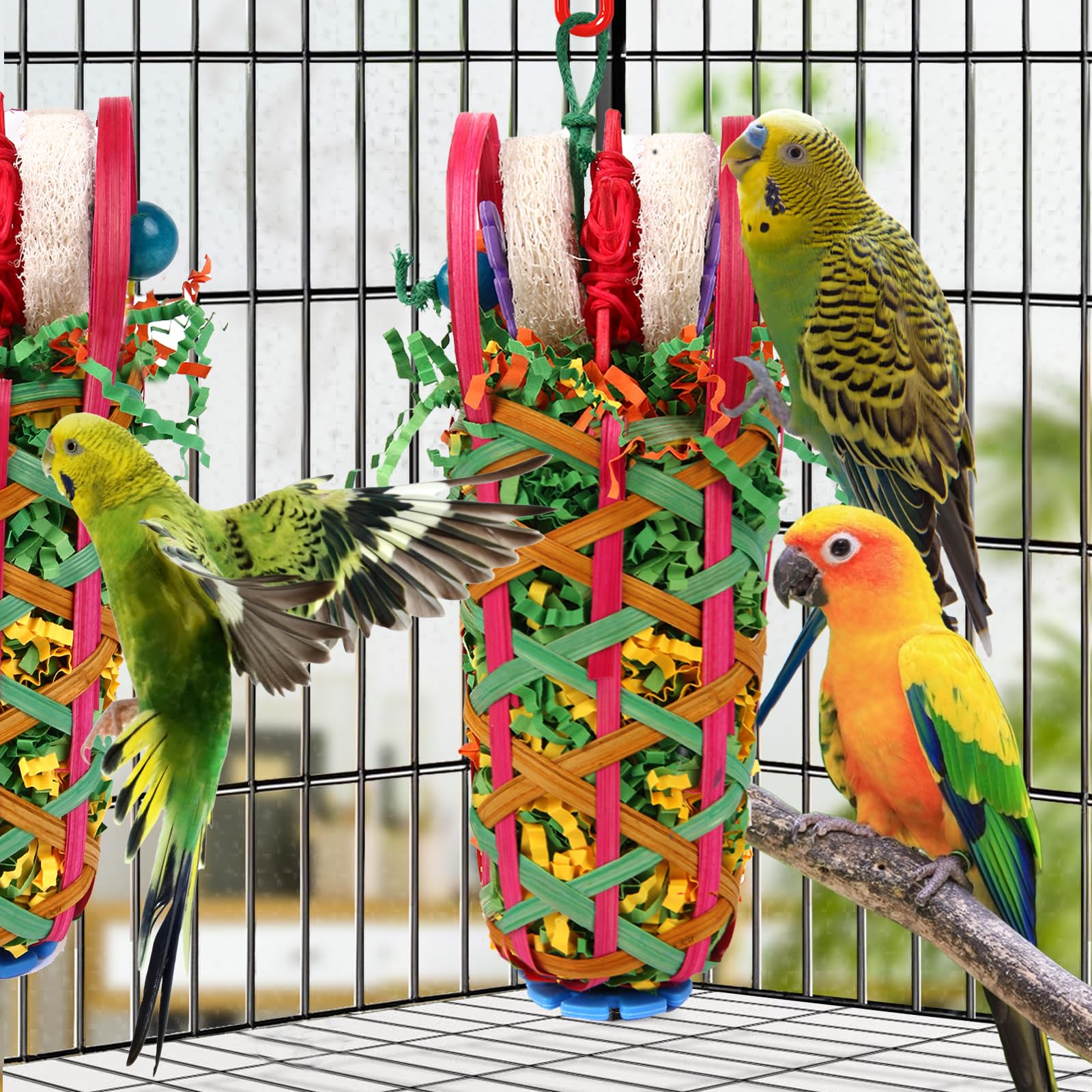 Kyouki Parakeets Toys colorful beads attract attention and stimulate foraging