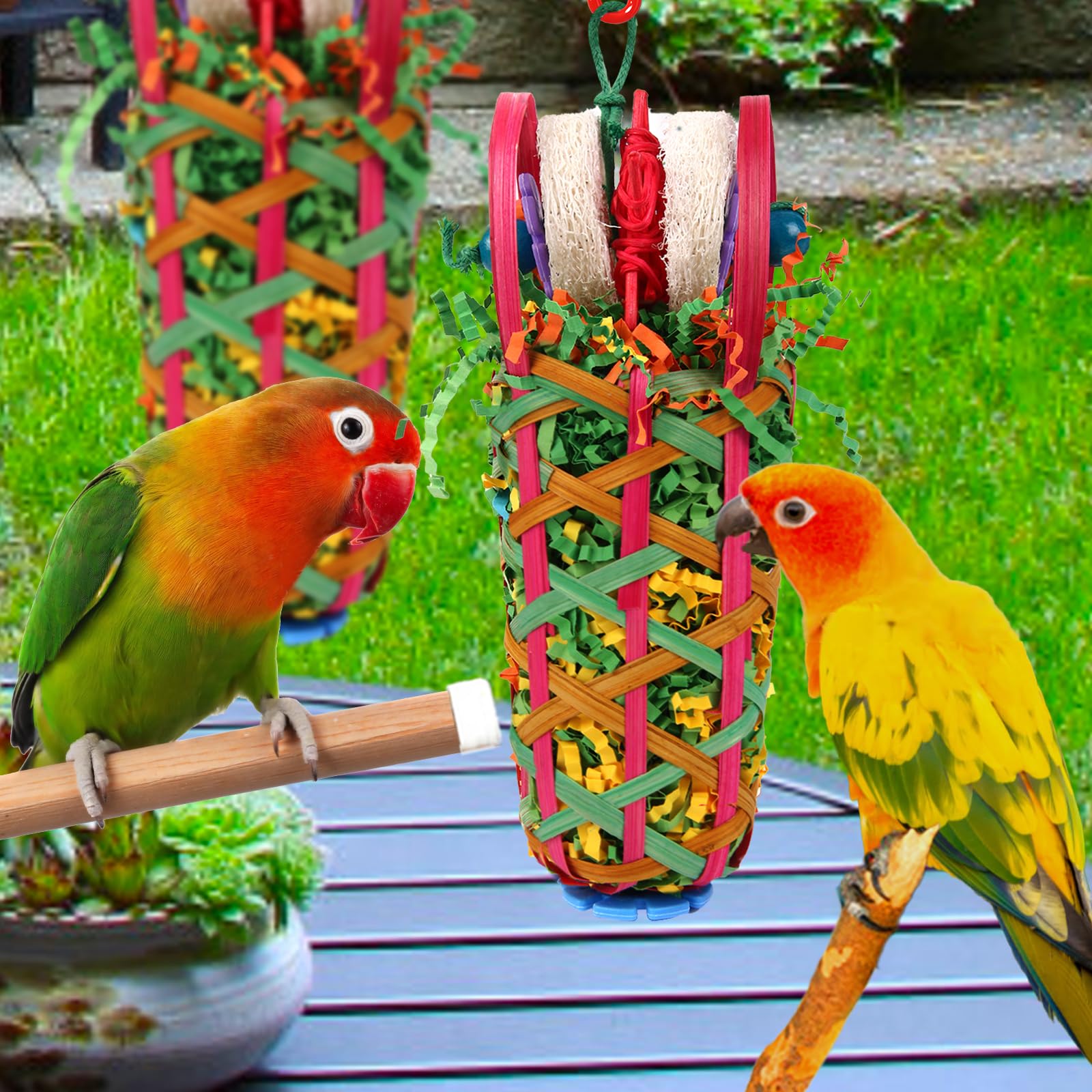 Kyouki Parakeets Toys easy-hang clips enable quick cage setup