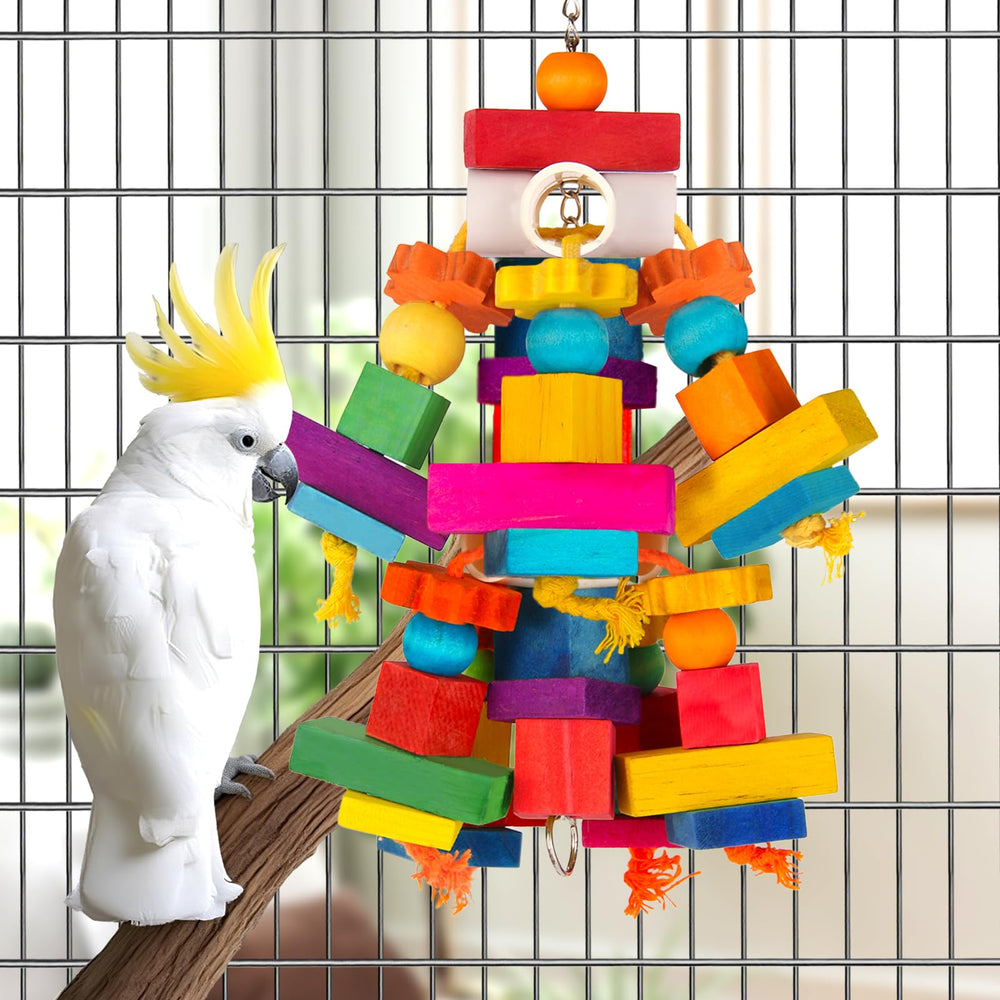 Kyouki parrot toy hangs easily with a secure tool-free hook