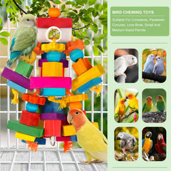 Kyouki parrot toy wood blocks and tubes encourage foraging and treat-hiding