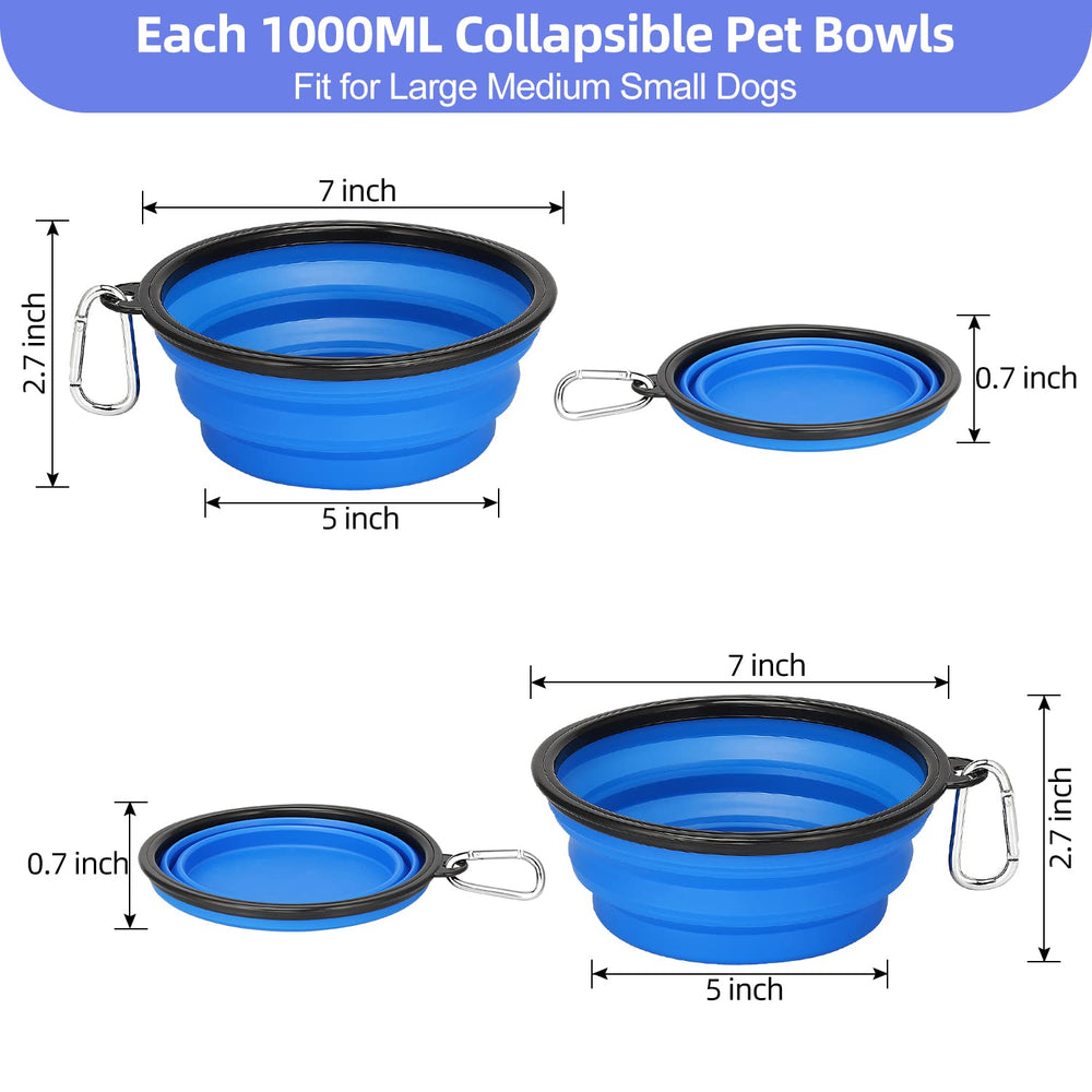 Kytely collapsible dog bowls blue pack close-up - BPA-free and safe for pets.