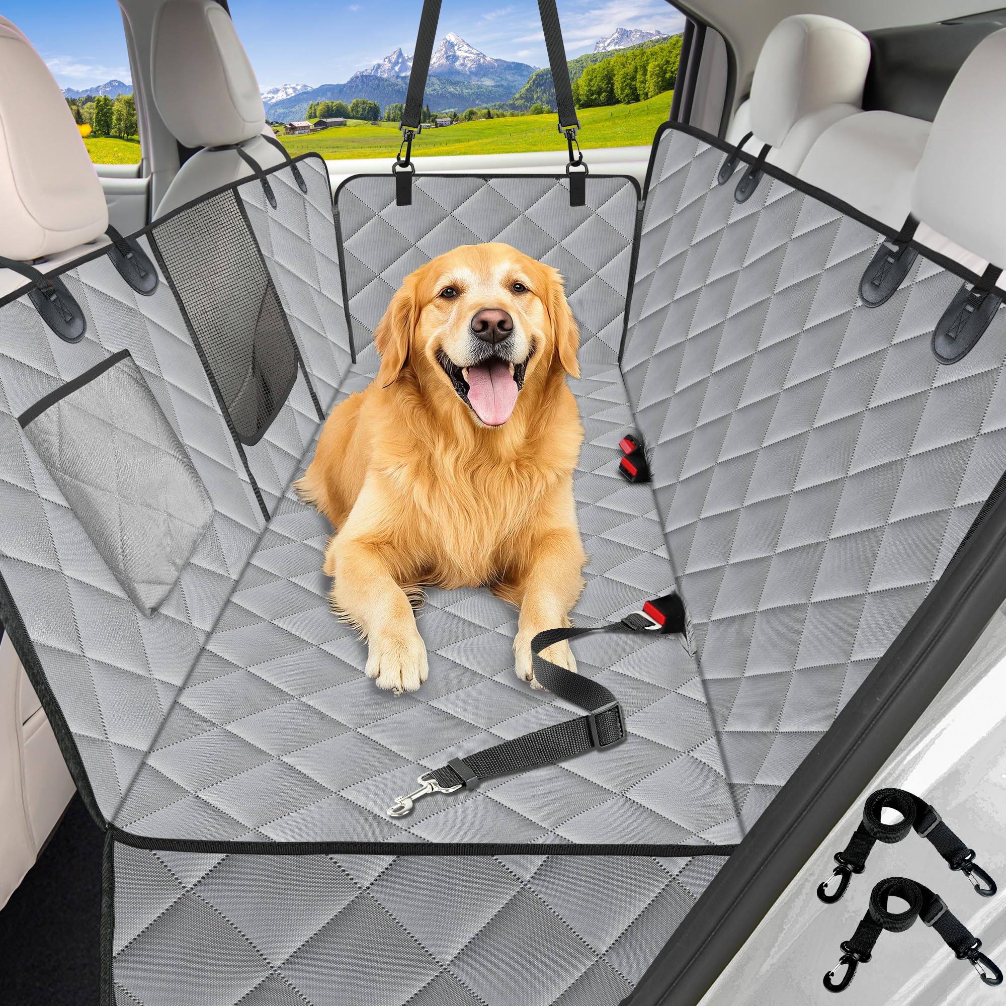Kytely dog seat cover backseat hammock setup for full protection during travel