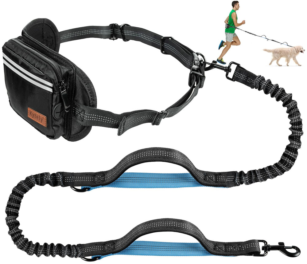 Kytely hands-free leash with zipper pouch for hands-free control and on-the-go storage