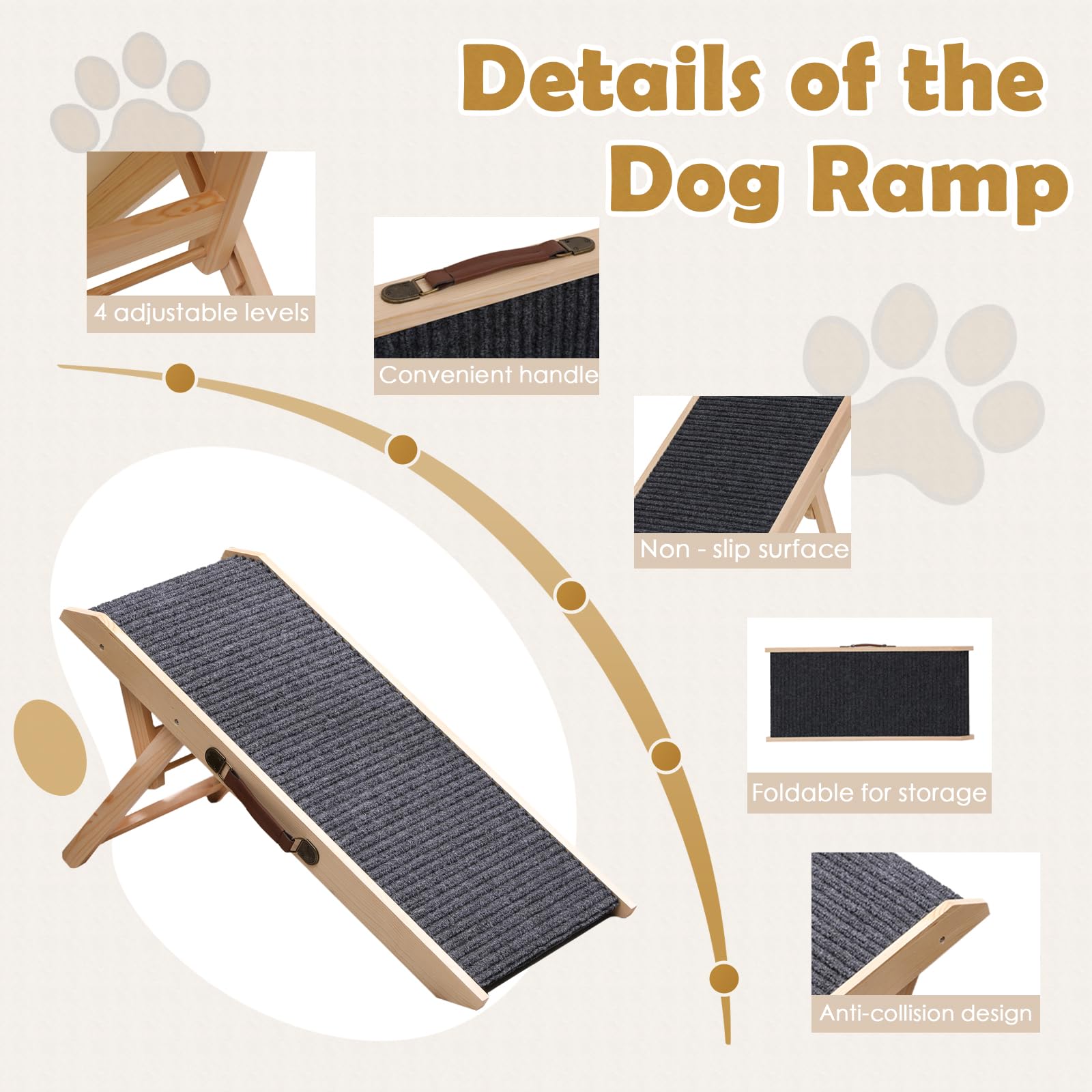 KYUYAO6 collapsible ramp in storage mode for travel.