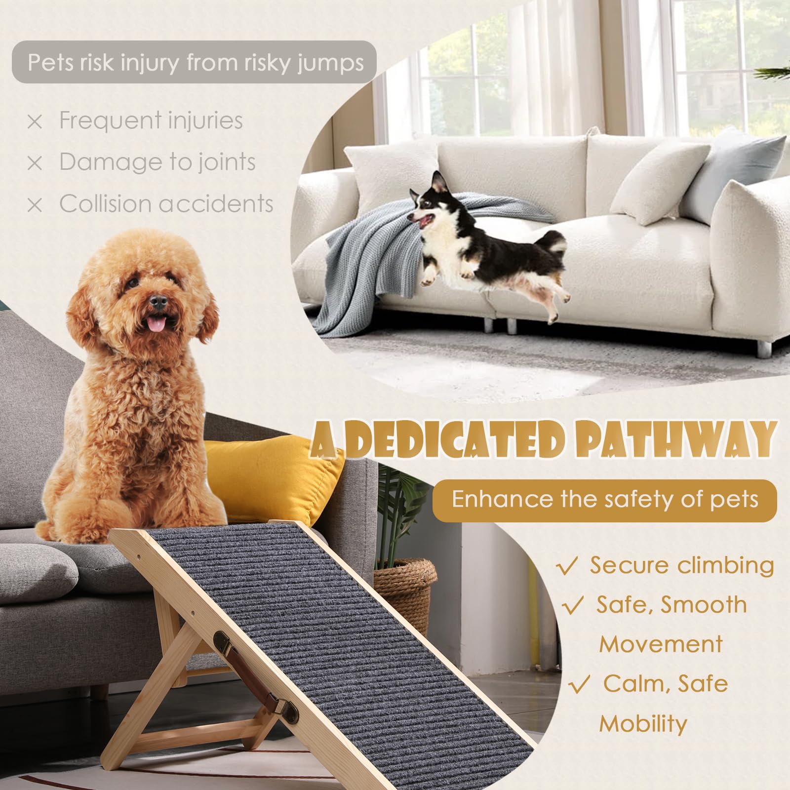 KYUYAO6 skidproof fabric ramp top surface improves traction.