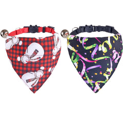 KZHAREEN Christmas cat collar red with bell for easy pet location
