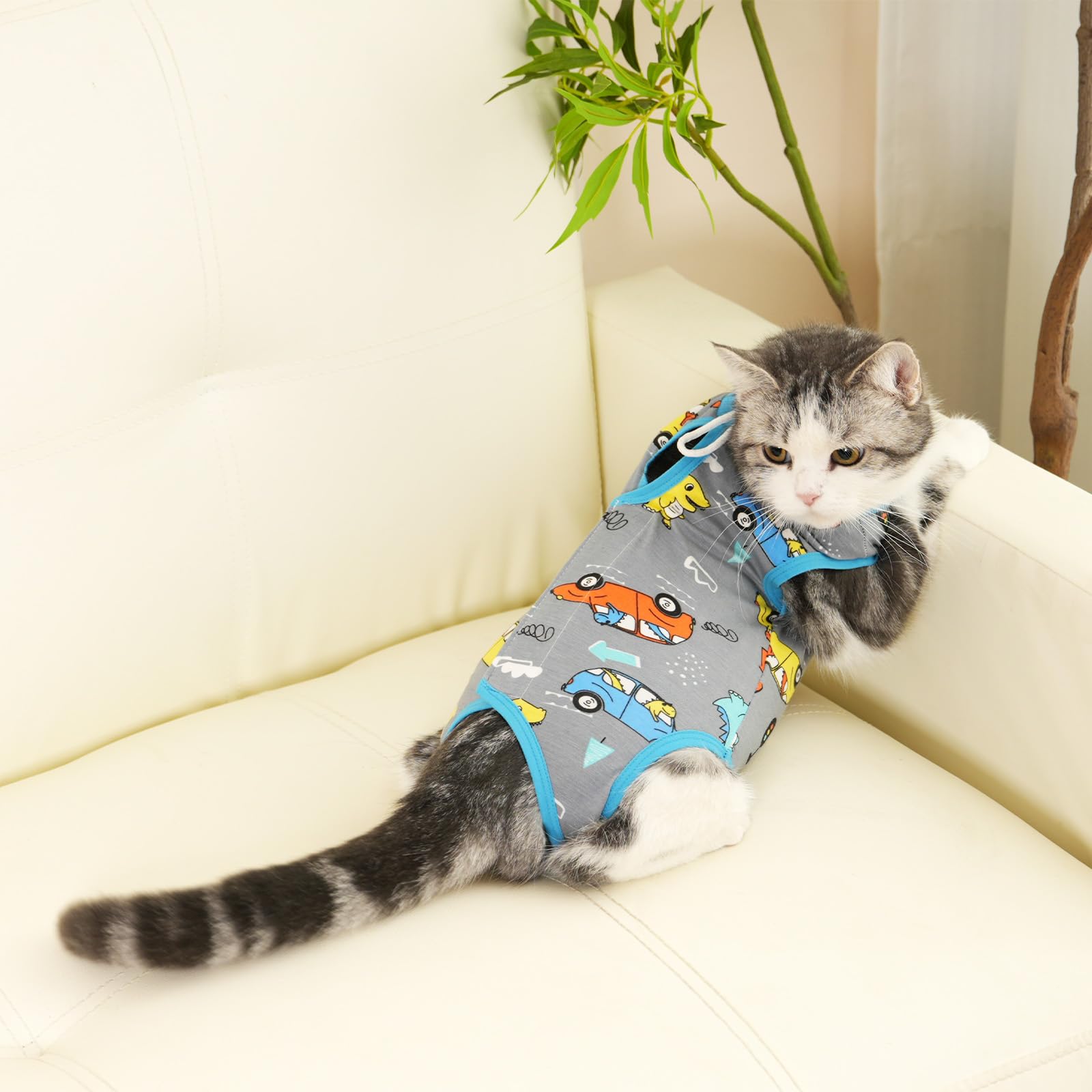 kzrfojy cat-recovery-suit-daily-use-postop supports drinking and litter-box access during recovery