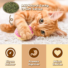 L1rabe Mexican catnip stuffed toys pan-dulce-1 for chasing, kicking, and solo play.